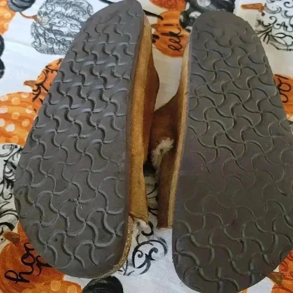 Birkenstock Arizona shearling tan suede slip-on shoes size women 11 men's 9